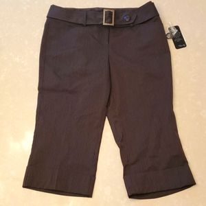 NWT brown pinstriped capris